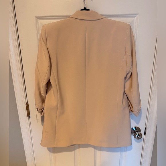 NWT Zara Open Front Roll Sleeve Blazer in Sand size Medium - Picture 8 of 9